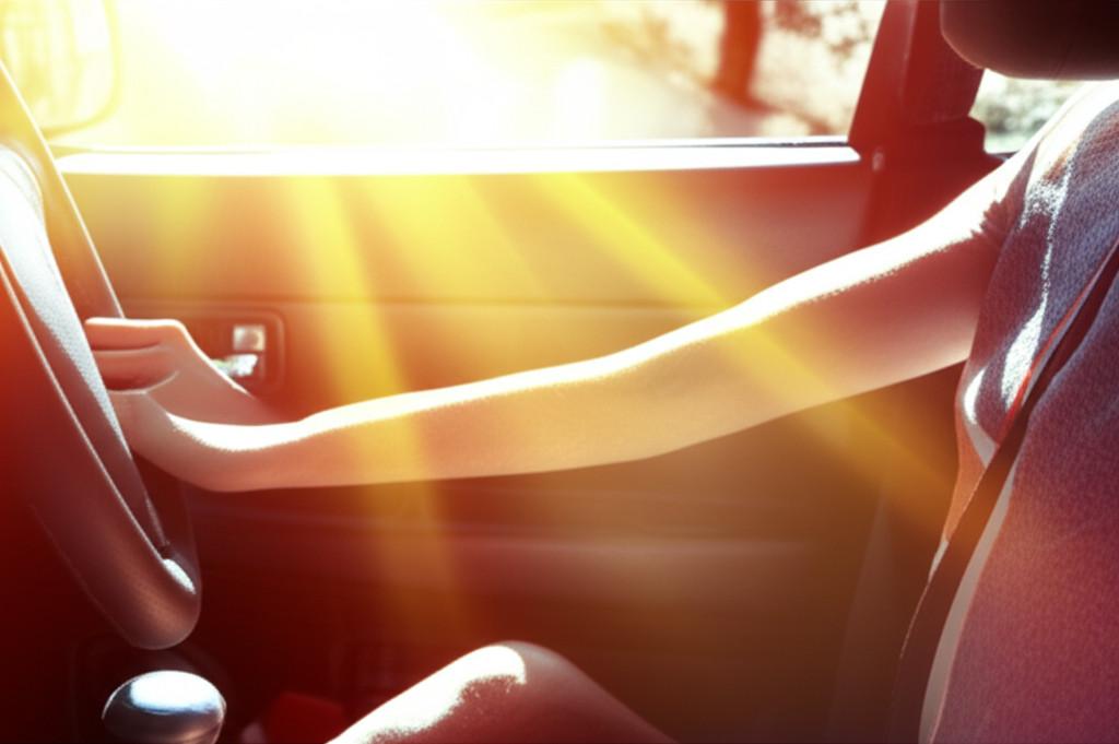 Ánh nắng mặt trời chiếu vào ô tô gây nóng và hại da