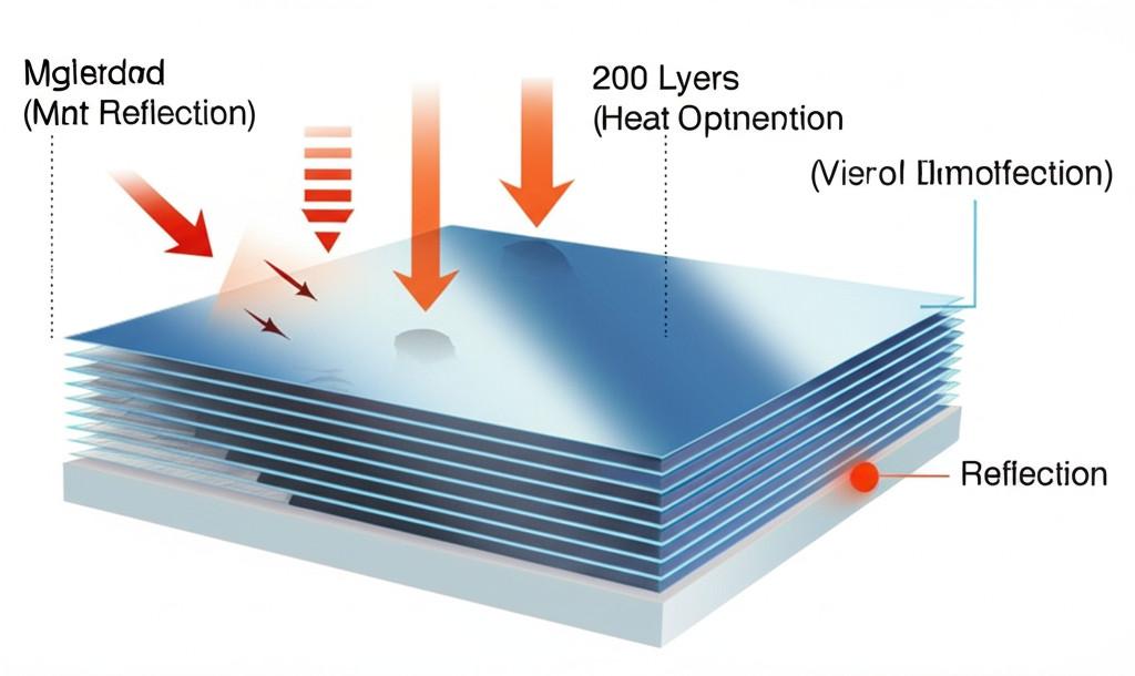 Minh họa công nghệ phim cách nhiệt 3M Crystalline 200 lớp độc đáo hoạt động như thế nào