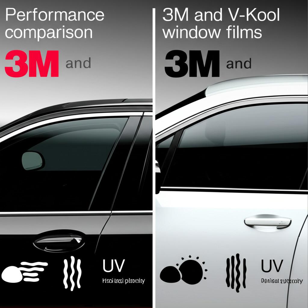 So sánh hiệu năng chống nóng, cản UV, và độ trong suốt của phim 3M và V-Kool trên xe sang.
