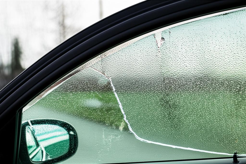 Hình ảnh phim cách nhiệt ô tô kém chất lượng bị bong tróc, nổi bọt khí gây mất thẩm mỹ