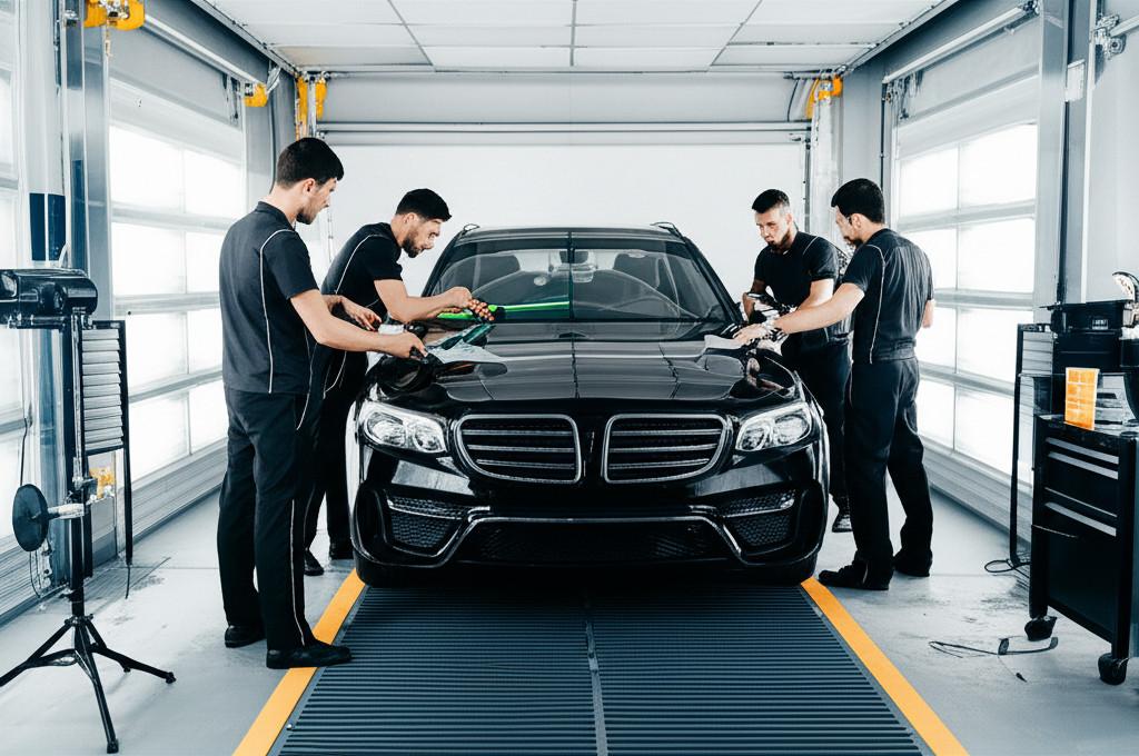 Phòng dán phim cách nhiệt chuyên dụng tại XEXAUTO.VN đảm bảo môi trường lý tưởng không bụi bẩn cho quy trình